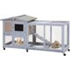 thumbnail image 1 of Wangone Rabbit Hutch Wooden Bunny Cage with Wheels & Tray – 2-Tier Indoor Outdoor Small Animal Cage for Rabbits, Guinea Pigs, Chicken Coop, Waterproof Roof, 1 of 8