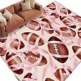 thumbnail image 2 of Area Rug 72×108in, Rugby Football Pink Bow Floor Carpet Living Room Rug, Sports Lover Non-Slip Welcome Mat Indoor Rugs for Bedroom Dining Room, 2 of 9