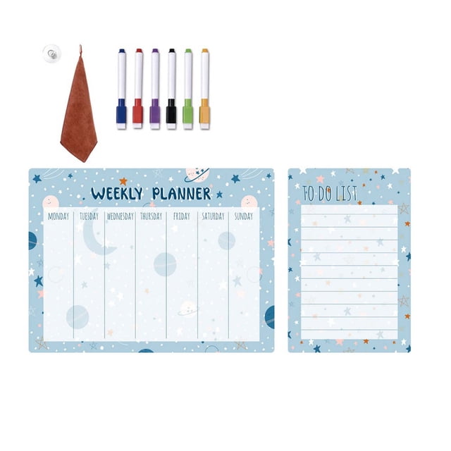 Bwiyojiz Home Decor Christmas Decorations Calendars Erasable Magnetic Refrigerator Sticker Movable Weekly and Monthly Plan Message Board Schedule PVC Whiteboard 10ml, Gifts for Sisters, Multicolor