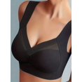 thumbnail image 4 of Sujetador Sin Aros De Malla En Contraste, Cómodo Y Transpirable Push Up Tank Bra, Lencería Y Ropa Interior Para Mujer, 4 of 4