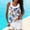A100 White, variant on Tankini Sets for Women Padded Tropical Leaf Print Scoop Neck Two Piece Bathing Suits Tummy Control Boyshorts Modest Beachwear Swimwear