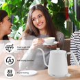 thumbnail image 2 of MesaSe Electric Gooseneck Kettle 1000W  Stainless Steel Anti Drying Water Boiler Auto Shut Off Gooseneck Tea Kettle with Base  White, 2 of 8