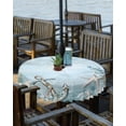 thumbnail image 2 of Fsddascl Blue Coastal Outdoor Tablecloth - 60 Inch Round Dining Table Cover, Beach Nautical Anchor Starfish Botanical Waterproof Outdoor Table Cloth with Umbrella Hole & Zipper for Picnic/Patio, 2 of 7