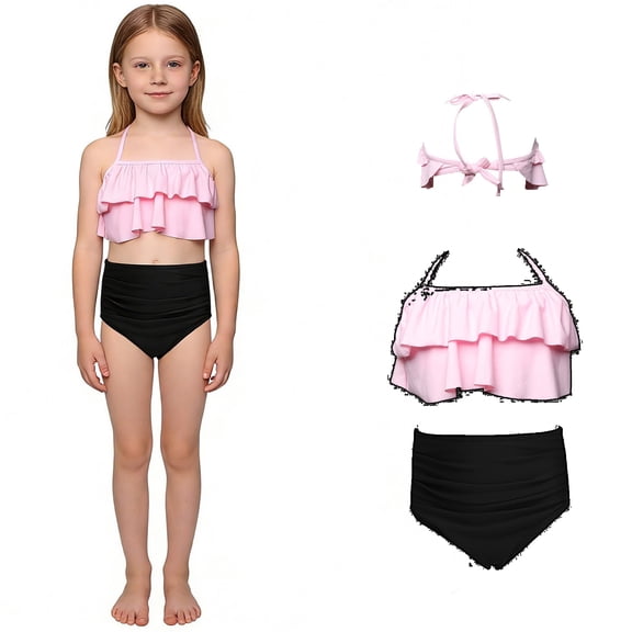 Kids Swimsuit Girls Swimsuit With Shorts Two Piece Teen Bikini Size 5-6 Years Girls Swimsuit