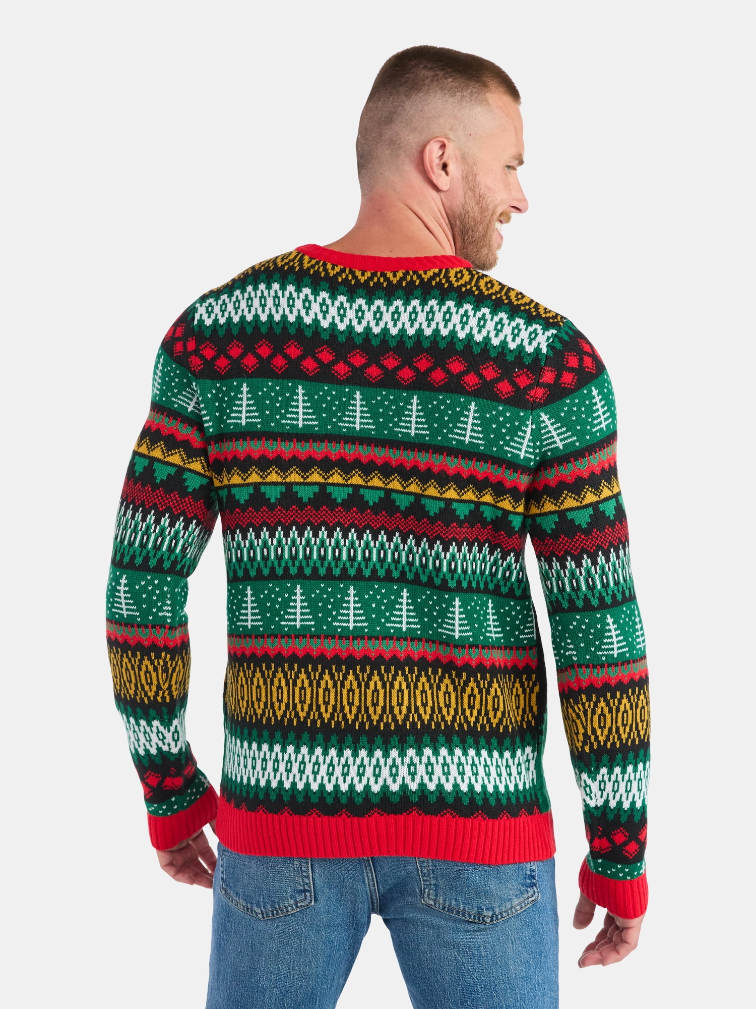 Jollidays Men's Christmas Sweater with Long Sleeves, Midweight, Sizes S-3XL