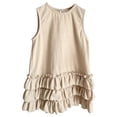 thumbnail image 1 of Robes pour Filles en Bas Âge, Gilet en Lin et Dentelle, Sans Manches, Col Rond, Couleur Unie, Mode Princesse, Coupe Classique, Robe Fille 12-24 m, 1 of 8