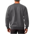 thumbnail image 6 of QUNYINEY Solid Sweatshirt for Men Casual Long Sleeve Gray Crew Neck Tops Pullover Workout Drop Shoulder Loose Sweatshirt, 6 of 7