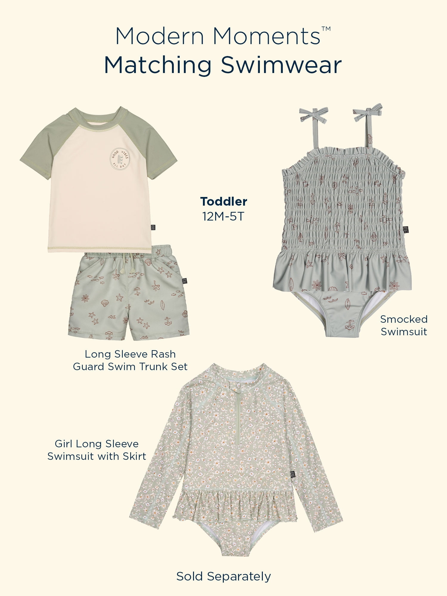 Modern Moments by Gerber Toddler Girl Swimsuit, Sizes 12M - 5T