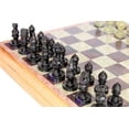 thumbnail image 6 of StonKraft - 14" x 14" - Stone Inlaid Wooden Chess Game Board Set + Hand-crafted Stone Chess Pieces - 3" Inches King Height, 6 of 6