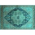 thumbnail image 1 of Ahgly Company Machine Washable Indoor Rectangle Oriental Turquoise Blue Industrial Area Rugs, 5' x 8', 1 of 4