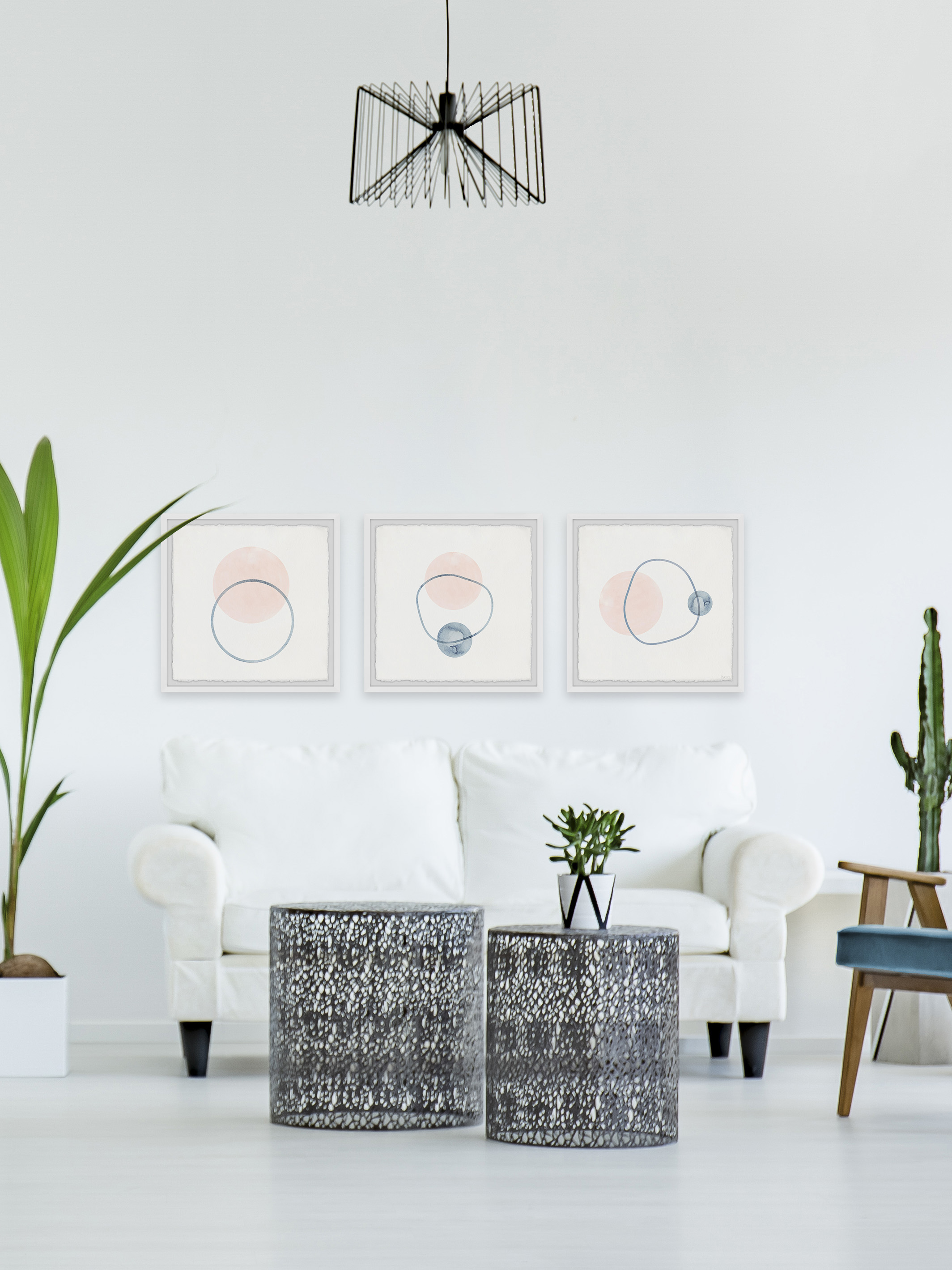 Parvez Taj Three Orbiting Circles Triptych