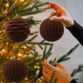 thumbnail image 4 of geerera 2 Pcs Flocked Christmas Ball Ornaments, Large Size Shatterproof Hanging Decoration, Solid Color Hanging Ornament for Tree Decorations Wedding Party Home Decor, 4", 4 of 6