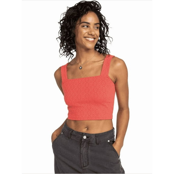 Roxy Juniors' Hibiscus Roja Square-Neck Sleeveless Top - Hibiscus