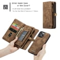 thumbnail image 2 of iPhone 13 Pro 6.1-inch Case, Dteck 2 in 1 Design Retro Luxury Leather Zipper Wallet Case with Detachable Cover & Card Slots + Side Cash Pocket + Magnetic Clasp Closure for iPhone 13 Pro,Brown, 2 of 8