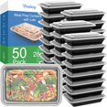 thumbnail image 1 of Envases Dealusy para preparación de comidas, 50 unidades, 800 ml, reutilizables con tapas, 1 of 7