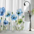 thumbnail image 2 of Blue Poppy Fabric Shower Curtain Spring Flowers Washable Shower Curtains for Bathroom, Waterproof Bath Curtain with Hooks Home Decor 36x72in, 2 of 8