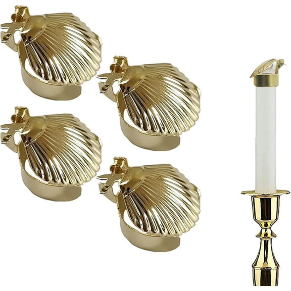 Automatic Fire Extinguishing Candle Snuffer Extinguisher Clip On, Candle Safety Guard, Wick Flame Snuffer 4 Pcs (Scallop)