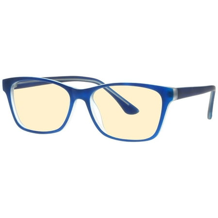 Computer Glasses with Sheer Glare Peach Double Sided Anti Reflective Lenses - Ergonomic Plastic Frame - 54/38-17-145