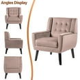 thumbnail image 5 of UIXE Velvet Accent Chair Comfy Living Room Arm Chairs Tufted Armrest Reading Seat, Skin Pink, 5 of 7