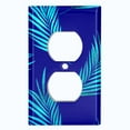 thumbnail image 2 of Metal Light Switch Plate Cover Tropical Jungle Palm Leaves Blue JGL007, 2 of 13