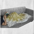 thumbnail image 6 of Mandala Soft Flannel Fleece Throw Blanket, Geometric Elements Vintage Vivid Motif Oriental Style, Cozy Plush for Indoor and Outdoor Use, 70" x 90", Yellow and White, by Ambesonne, 6 of 6
