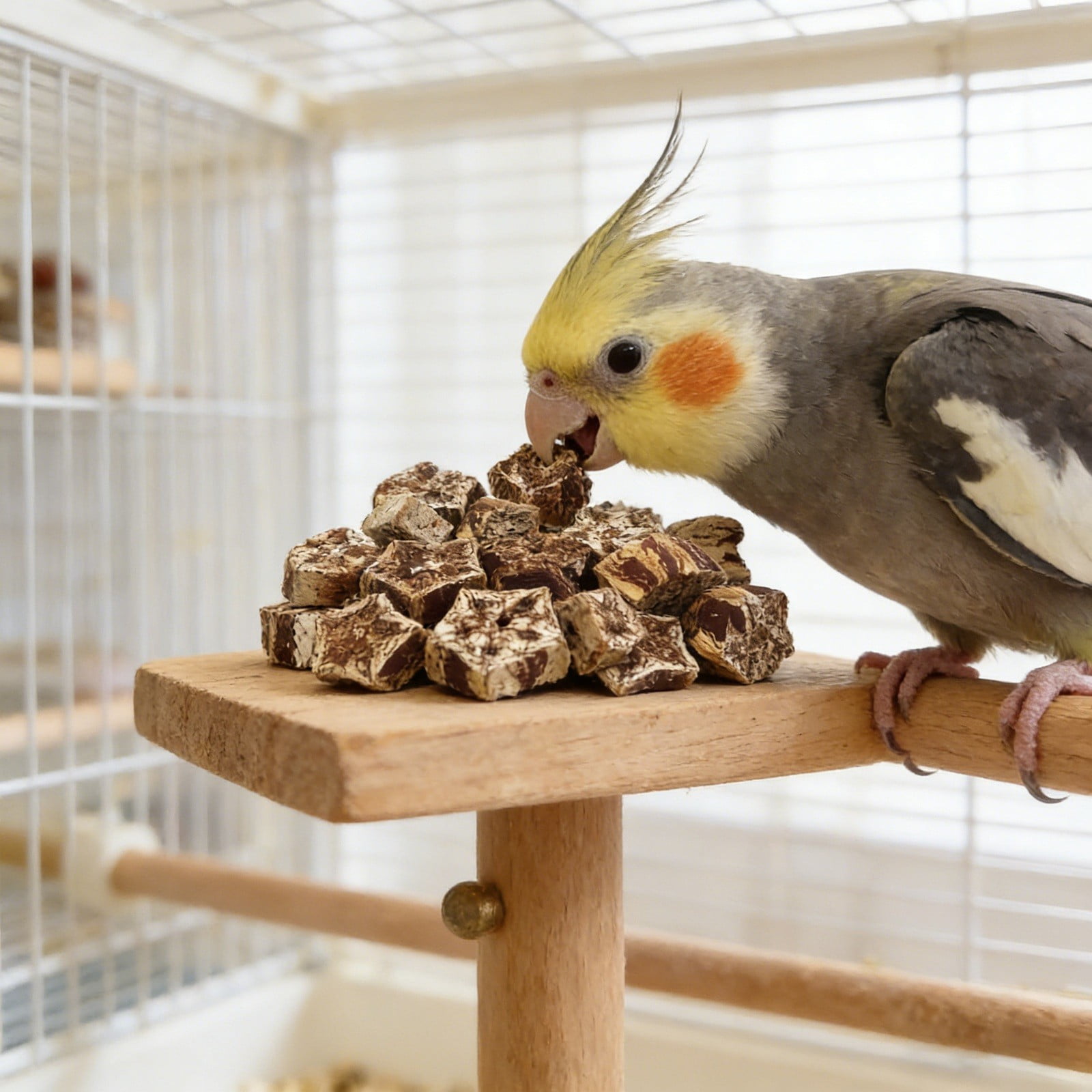 Natural Wood Chew Blocks for Parrots Bird Grinding Toy for Small Medium Birds Cage Accessory 0.8 Inch