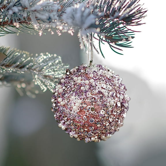 sruoe Christmas Ball Ornaments, Christmas Tree Ornament, Xmas Bulbs Decoration Set, Shatterproof Ornaments, Flocked Christmas Balls, Hanging Tree Ornament for Xmas Holiday Party Halloween Decor