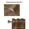 thumbnail image 6 of Brown Wood Grain 2 Panel Kitchen Curtains for Small Windows, Retro Farmhouse Wooden Plank Bathroom Tier Curtain, Short Window Treatment for Bedroom/Living Room 55"x24", 6 of 6