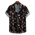 thumbnail image 3 of Camisas de manga corta con botones para hombres y mujeres Camisas hawaianas con estampado de hongos Camisas casuales con flores Camisas hawaianas, 3 of 5
