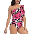 thumbnail image 3 of Honeii Halloween Pumpkins for women's one-piece swimsuit featuring a chic one-shoulder design experience elegance and style in the water-Small, 3 of 6