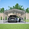 thumbnail image 3 of LZBEITEM 20'x13' Metal Carport, Outdoor Heavy Duty Carport Canopy with Galvanized Steel Roof for Cars, Boats, and Truck, 3 of 11
