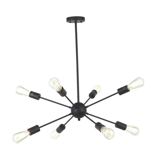 Minimalistische LED-plafondverlichting Kroonluchter Opknoping Lamp Halverwege de negro 66x40cm Zulema Lámpara colgante de techo