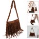 thumbnail image 5 of EeaseMX 1 bolso de hombro con borlas de cuero, bolso cruzado con borlas y flecos para mujer (bronceado claro), 5 of 8