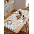 thumbnail image 5 of Placemats Set of 6, Cotton Linen Heat Table Mats Non-Slip Washable Grey Birds Branch Leaves Placemat for Holiday Banquet Dining Kitchen Table Decor, 5 of 6