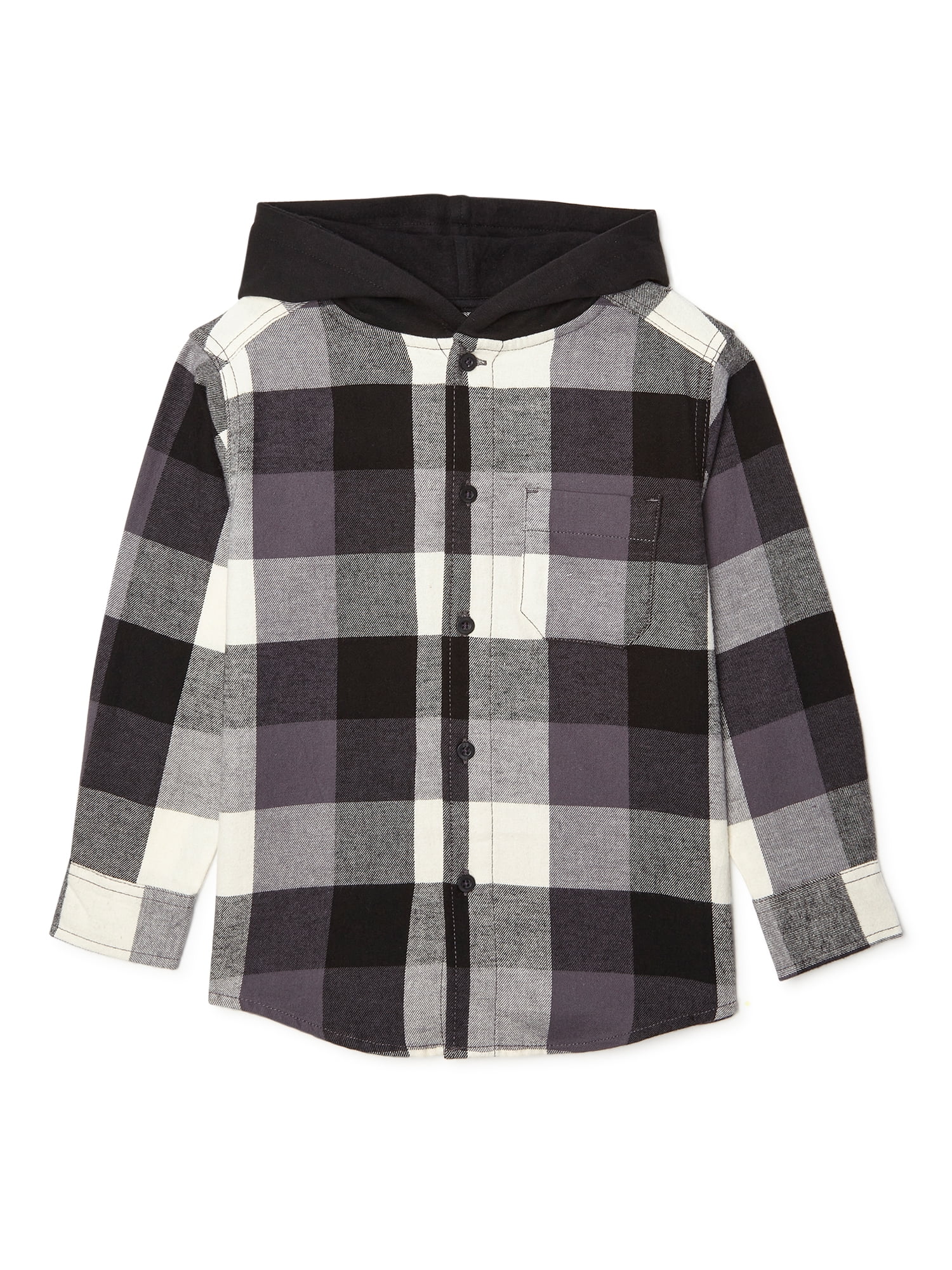Wonder Nation Boys Flannel Hoodie 