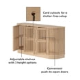 thumbnail image 4 of Plank+Beam Contour Solid Wood Sideboard with 3 Doors, 59" TV Stand for Living Room, Blonde, 4 of 16