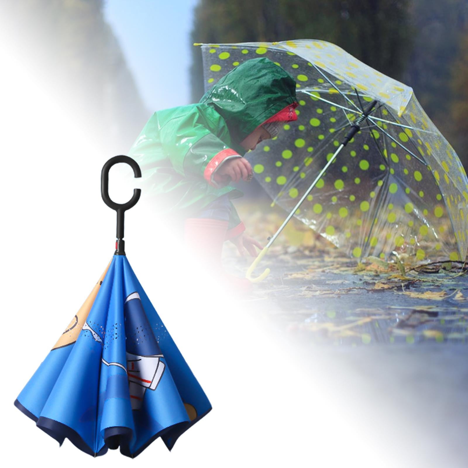 Children's Inverted Umbrella Riding Double Layer Stick Rain Umbrella Style A
