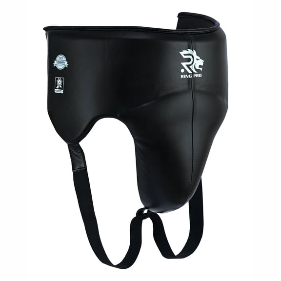 Ring Pro Sports Leather Groin Guard with Protective Cup – Protector for Boxing, MMA, Muay Thai & Kickboxing Training – Black S