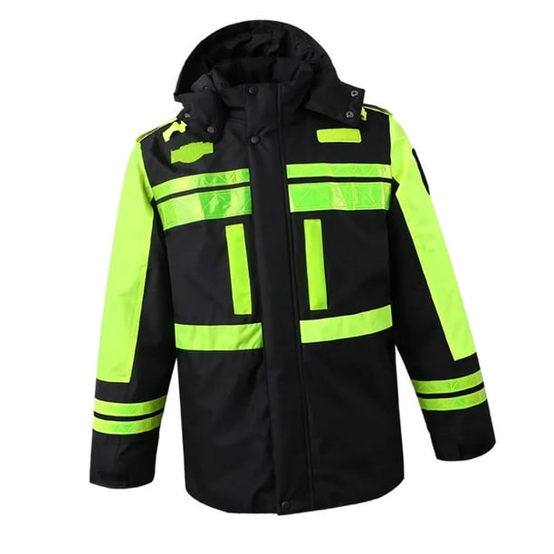 MERIGLARE Manteau d Hiver Confortable avec Fermeture Eclair et Poche Haute Visibilite XL