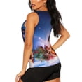 thumbnail image 3 of Bixox Women's Lantern On Snow With Christmas Printed Sleeveless Fitness Workout Running Quick-Dry Tank Top, 3 of 7