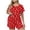 Wine, variant on Womens Summer Plus Size Heart Pajamas Set Casual Loose Fit Tshirt & Shorts Outfit Loungwear Pjs Home Wear Wine XXL Fashion