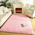 thumbnail image 6 of Arogan Soft Fluffy Area Rug Modern Shaggy Bedroom Rugs for Kids Room Nursery Rug Floor Carpets, 2'x 3',Pink, 6 of 7