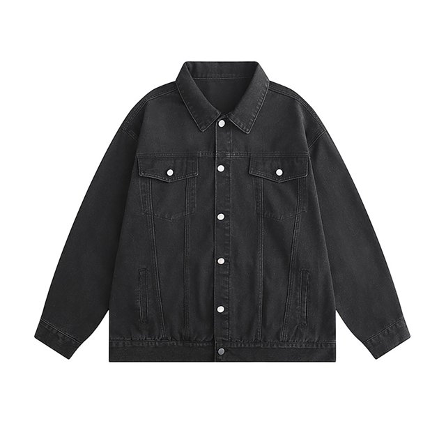 MKLEKYY Veste en Cuir Rouge Col pour Hommes Veste en Denim à la Mode et Décontractée Manches Longues Veste en Denim