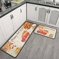 thumbnail image 2 of Fall Kitchen Rug Set of 2, Welcome Pumpkin Sunflower Orange Kitchen Rugs Truck Mat, Autumn Thanksgiving Washable Non Slip Absorbent Microfiber Indoor Floor Decor Mats 17"x 47"+17"x 30", 2 of 6