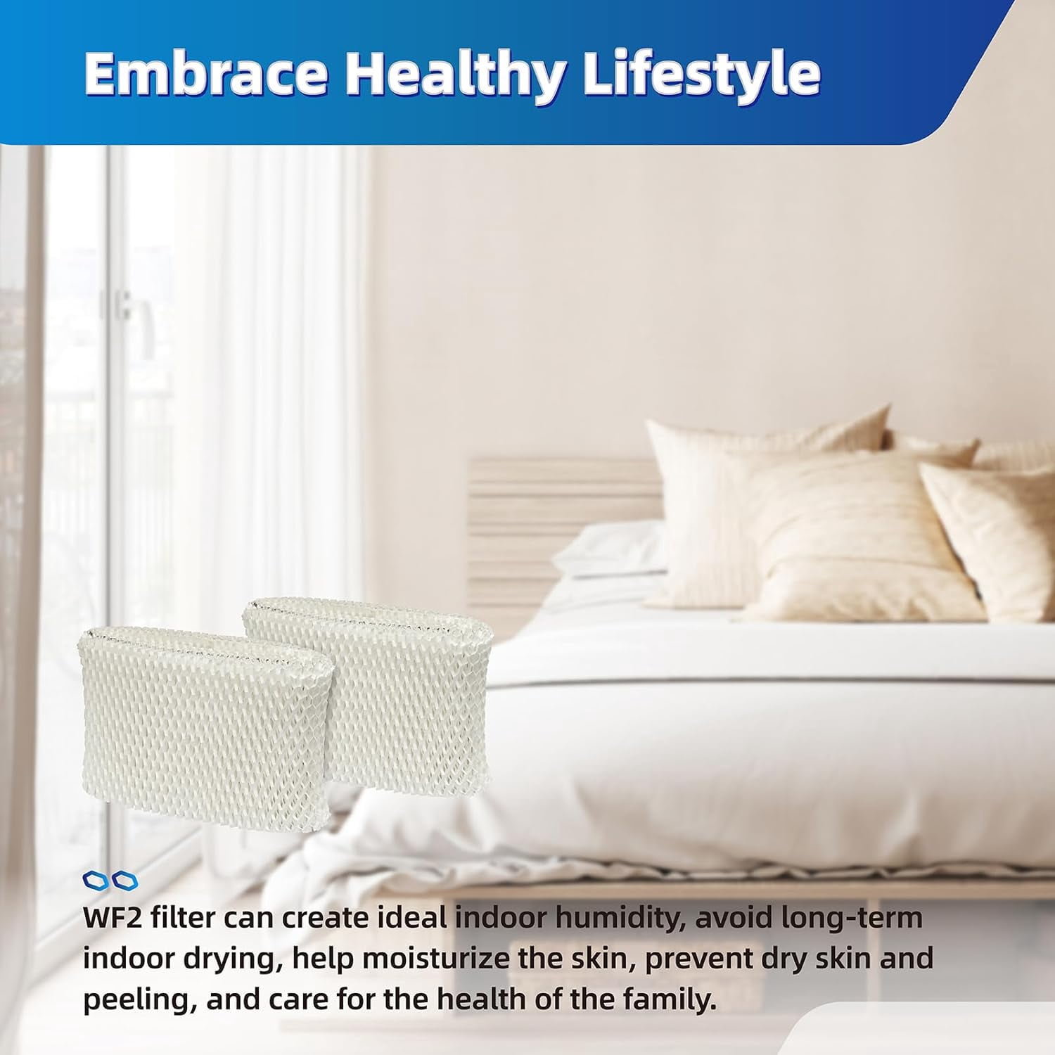WF2 Humidifier Filter Replacement for Vicks & Kaz Starry Night Cool Mist Humidifier V3500N V3700 V3100 V3900, Fit for Protec PWF2 VEV400 Humidifier Wicking Filters -2 Pack