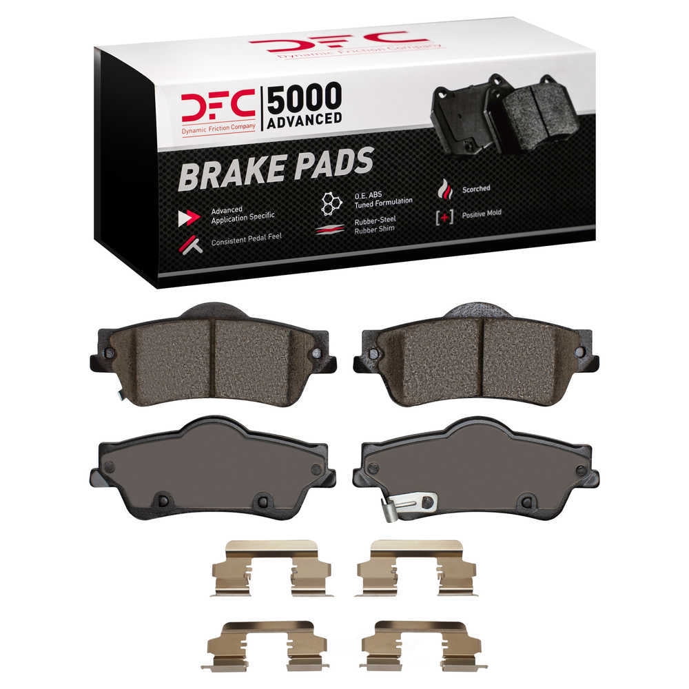Dynamic Friction Company 1551-1352-01 DFC 5000 Advanced Brake Pads - Ceramic and Hardware Kit - OE