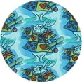 thumbnail image 1 of Ahgly Company Machine Washable Indoor Round Transitional Greenish Blue Green Area Rugs, 3' Round, 1 of 7