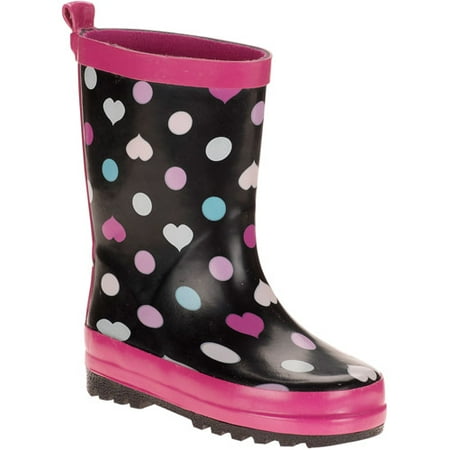 Toddler Girls' Polka Dot Hearts Rain Boots