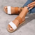 thumbnail image 4 of RXMEKW Flat Beach Sandals with Color-Block Webbing for Women, Plus-Size Casual Shoes with Thick Rope-Sole for Spring and Summer, Lightweight Comfortable Slide Sandals, 4 of 5