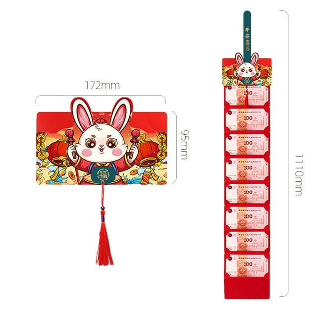 CEHVOM 2023 New Year Fold Red Envelope Personalized Red Envelope Chinese New Year Blessing Red Envelope Clearance